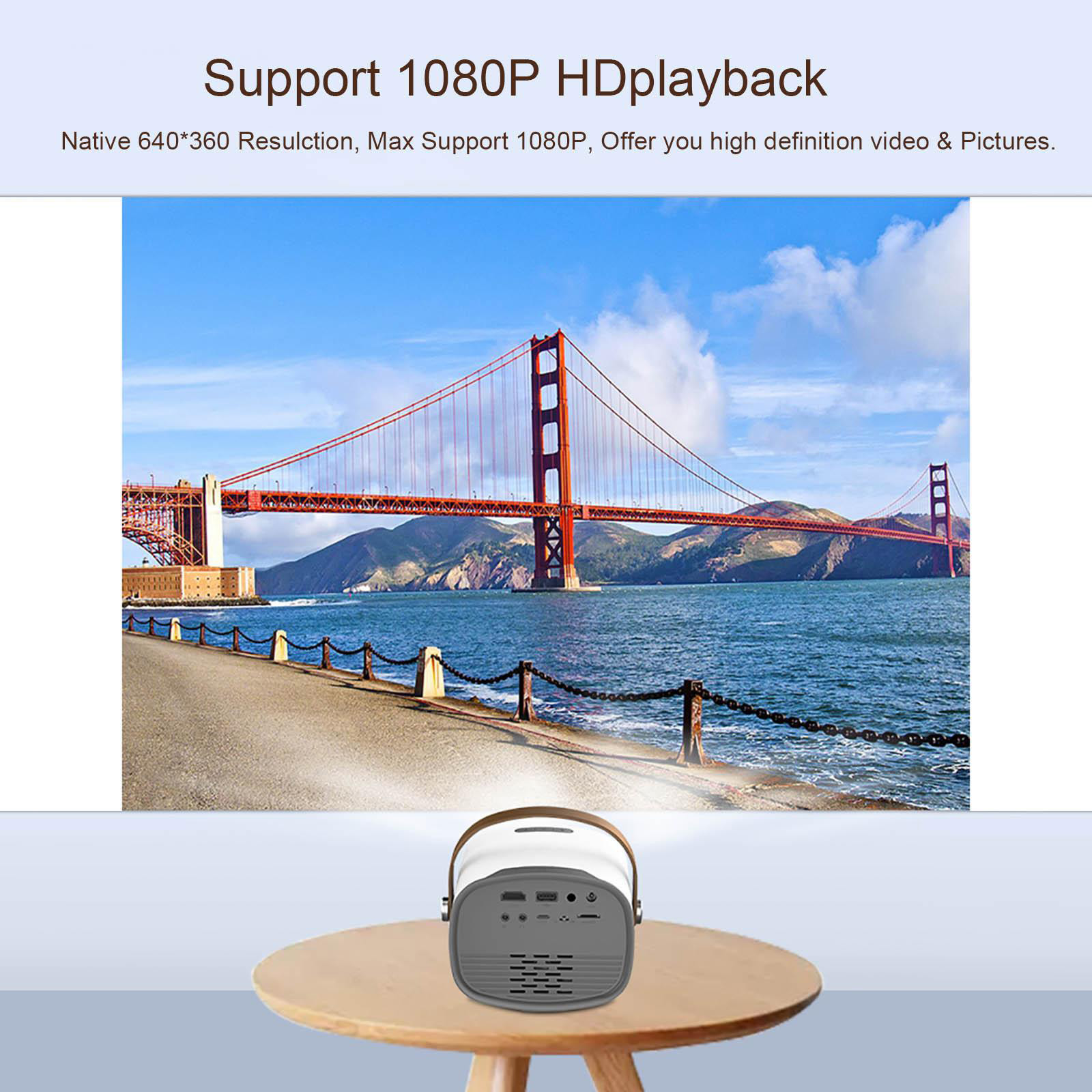 Μίνι Φορητός Προβολέας - Προτζέκτορας FHD 1080p Multimedia USB, SD, HDMI, AV, AUX Βιντεοπροβολέας Projector Home Cinema με Τηλεχειριστήριο